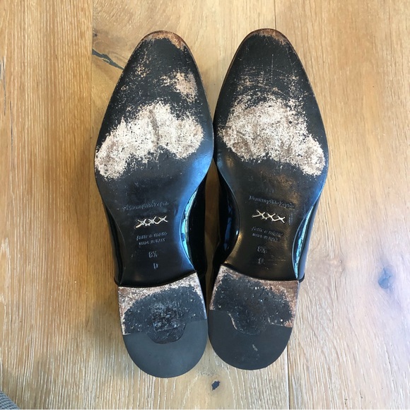 Ermenegilgo Zegna couture patent leather tuxedo Oxford shoes size 8.5 - Picture 5 of 10